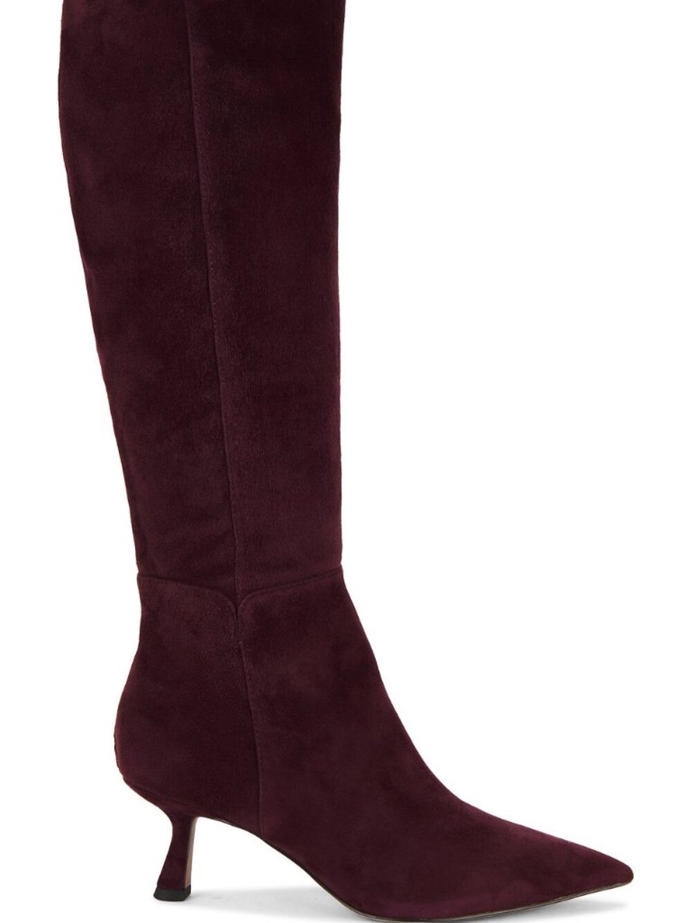 Sam Edelman Taylin Boot in Parisian Plum purple suede leather kitten heel knee